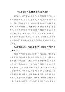 书记在2023年主题教育读书会上的发言