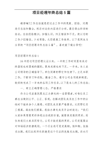 项目经理年终总结5篇