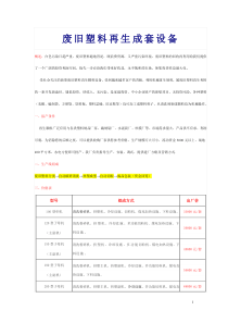 (大运)四川省资阳大运塑料机械厂废旧塑料再生成套设备(综合资料)