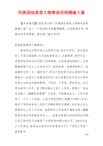 民族团结典型人物事迹范例精编5篇