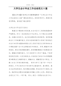 大学生会计毕业工作总结范文5篇