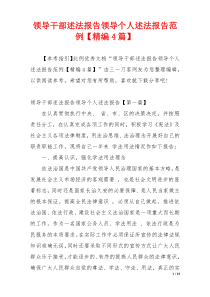 领导干部述法报告领导个人述法报告范例【精编4篇】