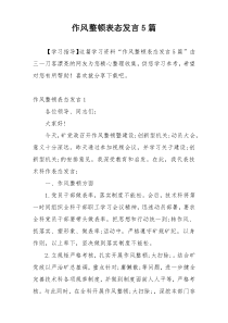 作风整顿表态发言5篇