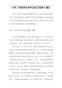 大学二年级学生学年总结【范例5篇】