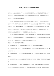 如何实施母子公司财务管控(doc10)(1)