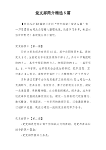 党支部简介精选5篇