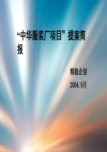 “中华服装厂项目”提案简报