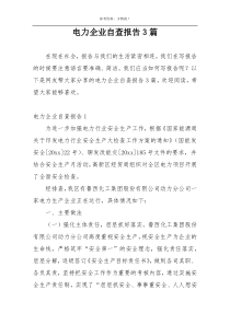 电力企业自查报告3篇