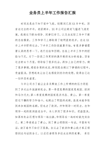 业务员上半年工作报告汇报