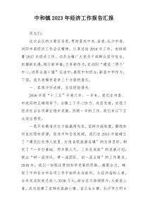 中和镇2023年经济工作报告汇报