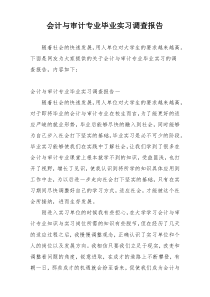 会计与审计专业毕业实习调查报告