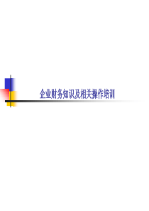 企业财务知识及相关操作培训培训