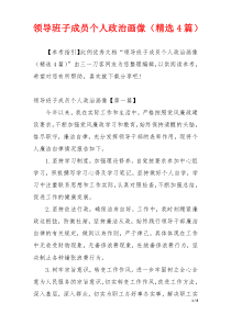 领导班子成员个人政治画像（精选4篇）