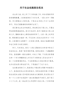 关于社会实践报告范本