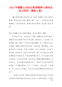 2023年辅警公安队伍教育整顿心得体会范文范例（最新4篇）