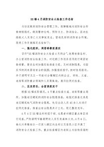 XX镇4月消防安全大检查工作总结