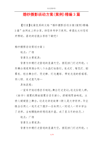 婚纱摄影活动方案(案例)精编3篇