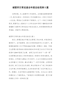 城管所日常巡查全年度总结范例5篇
