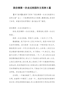 我仿佛第一次走过校园作文范例5篇