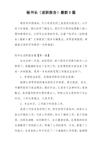 秘书长（述职报告）最新5篇
