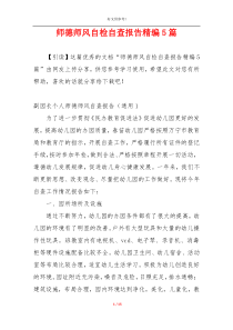 师德师风自检自查报告精编5篇