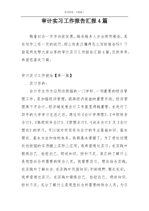 审计实习工作报告汇报4篇
