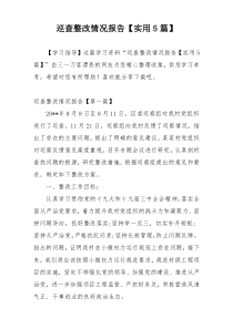 巡查整改情况报告【实用5篇】