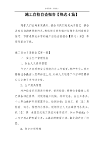 施工自检自查报告【热选4篇】