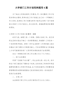 大学部门工作计划范例通用4篇