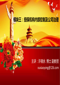 (模块3)担保机构内部控制及公司治理