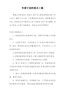 年度计划的格式3篇