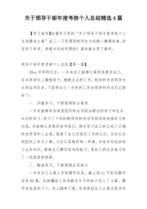 关于领导干部年度考核个人总结精选4篇