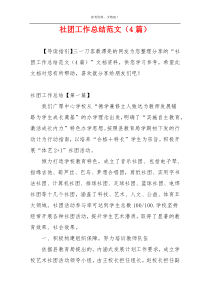 社团工作总结范文（4篇）
