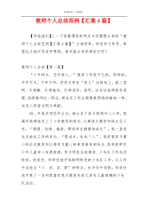 教师个人总结范例【汇集4篇】