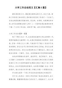 大学工作总结范文【汇集5篇】