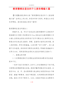 教育整顿自查自纠个人报告精编5篇