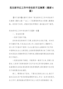 党支部书记工作中存在的不足集聚（最新4篇）