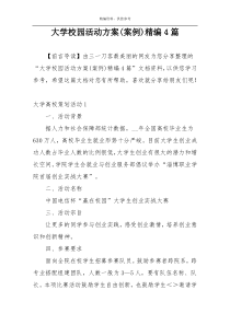 大学校园活动方案(案例)精编4篇