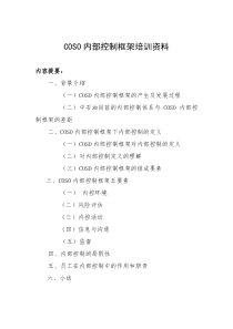COSO内控框架培训资料