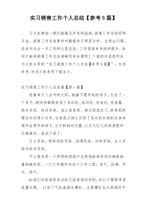 实习销售工作个人总结【参考5篇】