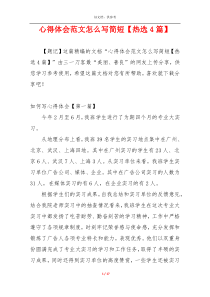 心得体会范文怎么写简短【热选4篇】