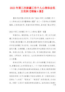 2023年第三次新疆工作个人心得体会范文范例【精编4篇】