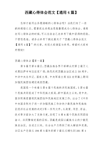 西藏心得体会范文【通用4篇】