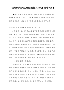 书记组织落实巡察整改情况报告【精选8篇】