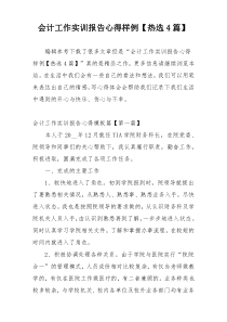 会计工作实训报告心得样例【热选4篇】