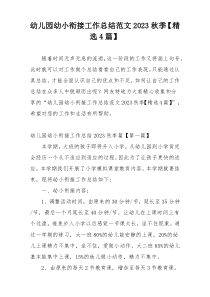 幼儿园幼小衔接工作总结范文2023秋季【精选4篇】