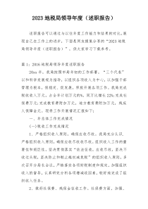 2023地税局领导年度（述职报告）
