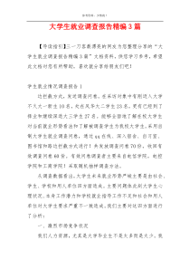 大学生就业调查报告精编3篇