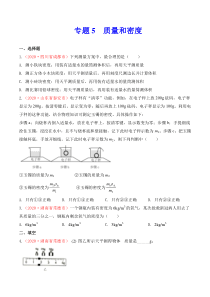 专题6  质量和密度（原卷版）
