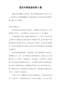团员对照检查范例3篇